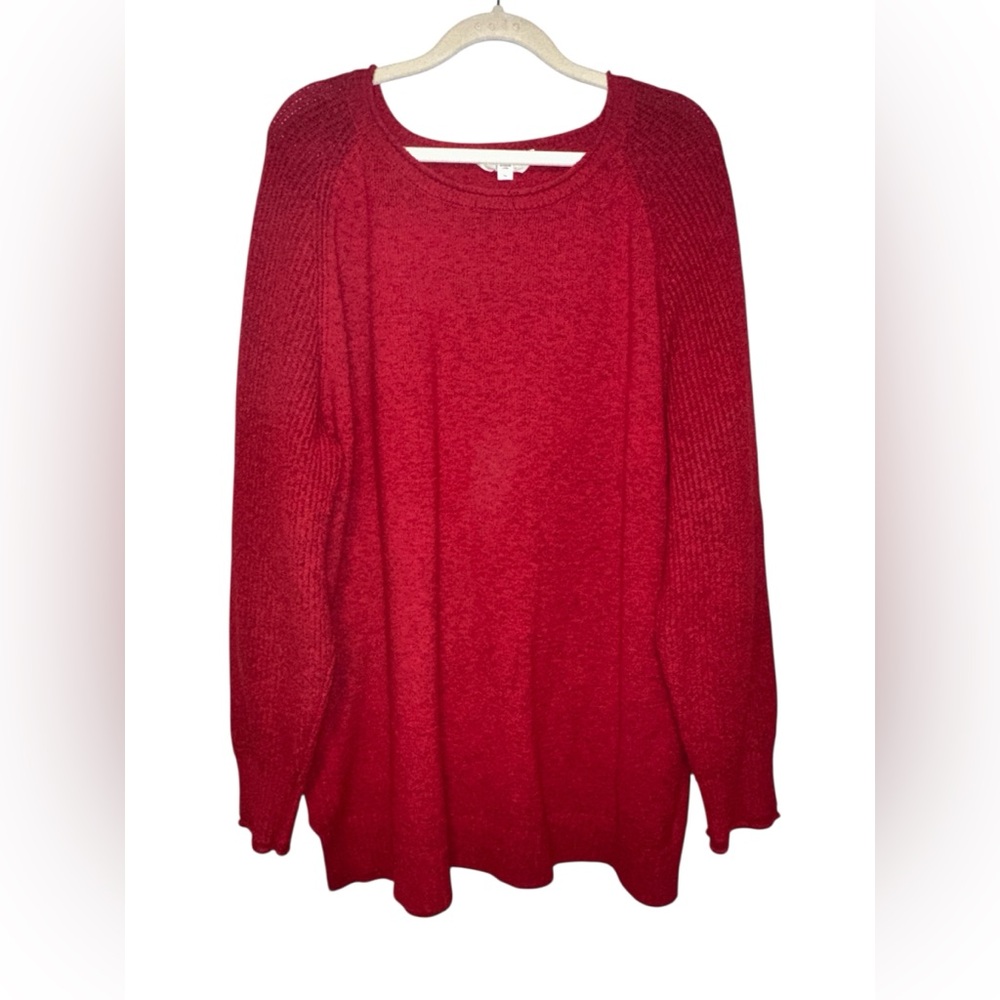 Terra & Sky Red and Black Marled Crew Neck‎ Sweater size 2X